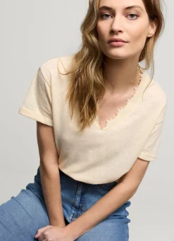 Summum Woman V-Hals Top Met Kant|Vrouwen Tops & T-Shirts