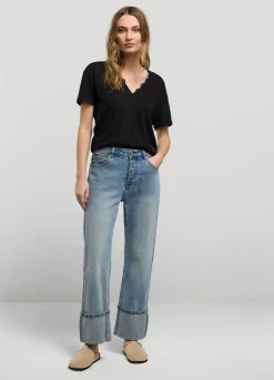 Summum Woman V-Hals Top Met Kant|Vrouwen Tops & T-Shirts