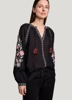 Summum Woman Voile Blouse Met Borduur|Vrouwen Blouses
