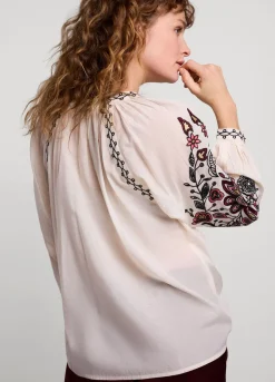 Summum Woman Voile Blouse Met Borduur|Vrouwen Blouses