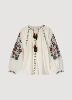 Summum Woman Voile Blouse Met Borduur|Vrouwen Blouses