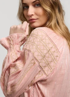 Summum Woman Voile Blouse Met Kant|Vrouwen Blouses