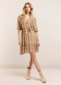 Summum Woman Voile Jurk Met Ruches|Vrouwen Jurken