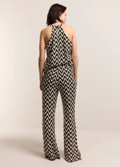 Summum Woman Zigzag Broek Met Wijde Pijp|Vrouwen Broeken & Jumpsuits