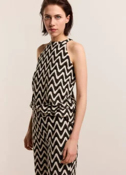 Summum Woman Zigzag Haltertop|Vrouwen Tops & T-Shirts